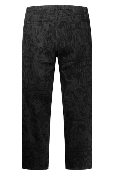 Shop Daily Paper Hoyam Laser Print Straight Leg Five-pocket Pants In Black