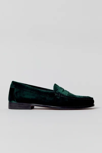 Shop G.h.bass G. H.bass Whitney Velvet Weejuns Loafer In Pine, Women's At Urban Outfitters