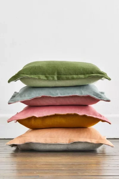 Bed Threads French Flax Linen Cushion Cover In Sage/olive At Urban Outfitters
