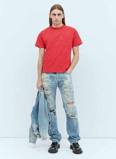 Shop Kenzo X Levi's Pocket T-shirt In Red