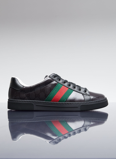 Shop Gucci Gg Crystal Canvas Sneakers In Black