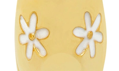 Shop Estella Bartlett Chunky Floral Hoop Earrings In Gold