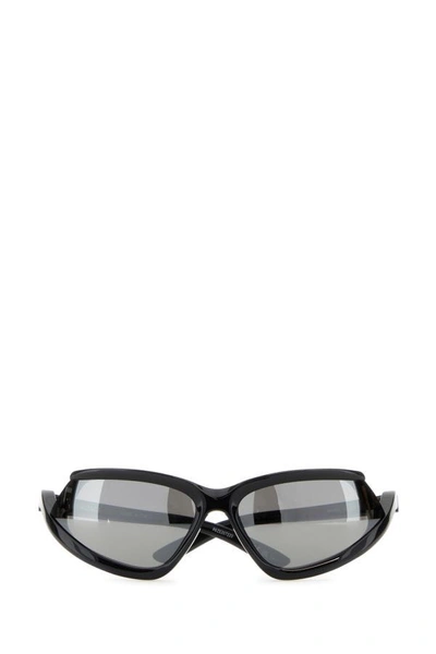 Shop Balenciaga Unisex Black Injected Nylon Side Xpander Cat Sunglasses
