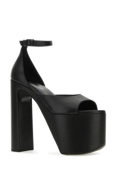 Shop Balenciaga Woman Black Leather Camden Sandals