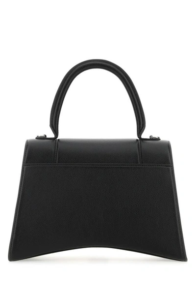 Shop Balenciaga Woman Black Leather Hourglass Handbag