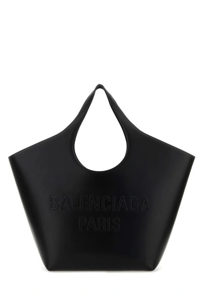 Shop Balenciaga Woman Black Leather Medium Mary-kate Shopping Bag