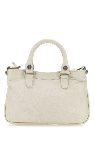 Shop Balenciaga Woman Chalk Nappa Leather Neo Cagole S Handbag In White