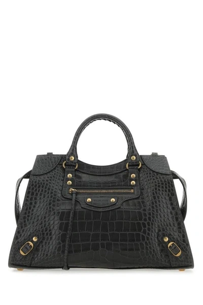 Shop Balenciaga Woman Charcoal Leather Neo Classic City Handbag In Gray