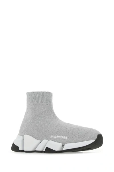 Shop Balenciaga Woman Grey Stretch Nylon Speed 2.0 Sneakers In Gray