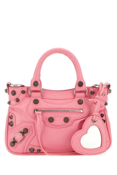 Shop Balenciaga Woman Pink Nappa Leather Neo Cagole S Handbag