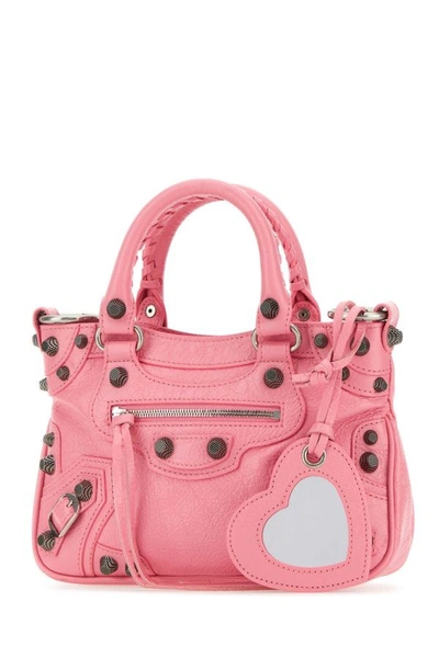 Shop Balenciaga Woman Pink Nappa Leather Neo Cagole S Handbag
