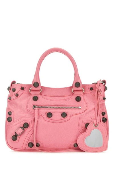 Shop Balenciaga Woman Pink Nappa Leather Neo Cagole Tote M Handbag