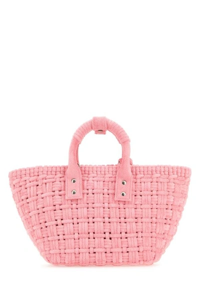 Shop Balenciaga Woman Pink Terry Fabric Bistro Xs Handbag