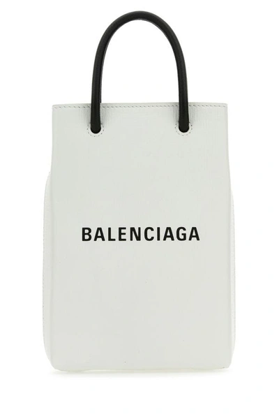 Shop Balenciaga Woman White Leather Phone Case
