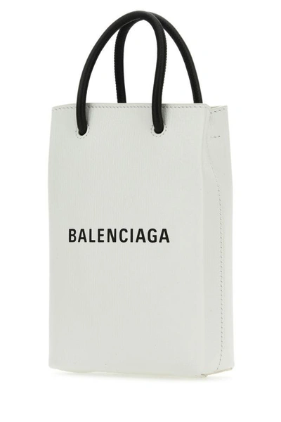 Shop Balenciaga Woman White Leather Phone Case