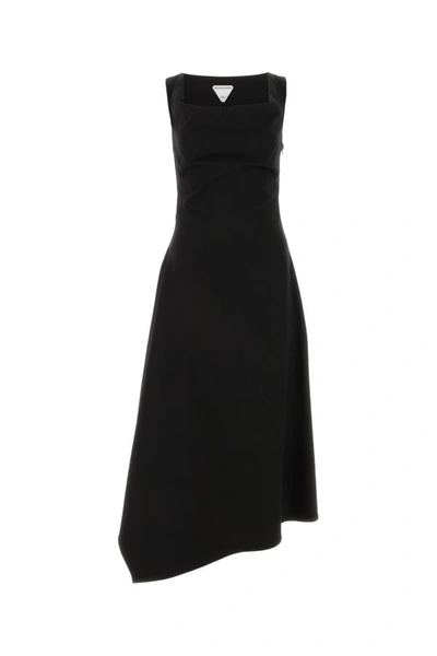 Shop Bottega Veneta Woman Black Stretch Cotton Dress