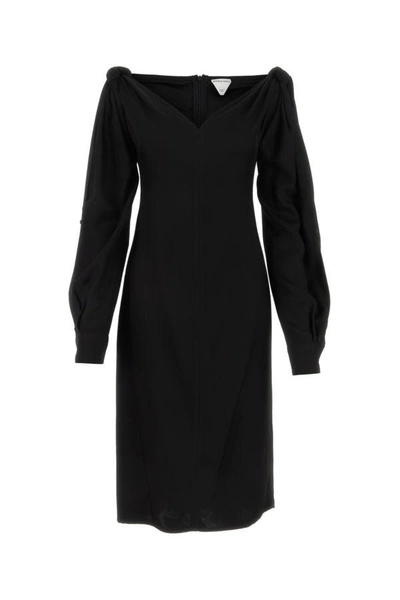 Bottega Veneta Viscose Midi Dress In Black