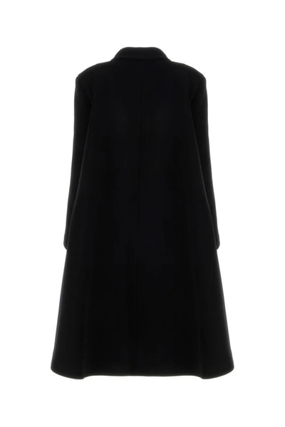 Shop Bottega Veneta Woman Black Wool Blend Cape Coat