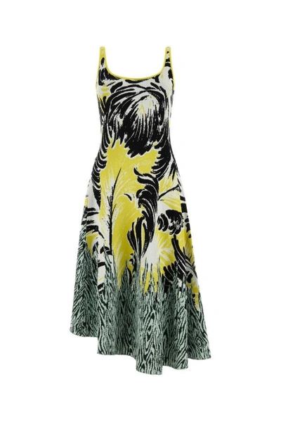 Shop Bottega Veneta Woman Embroidered Jacquard Dress In Multicolor