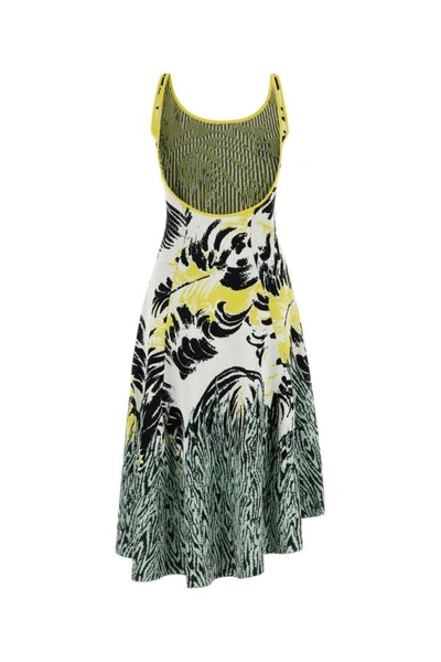 Bottega Veneta Embroidered Jacquard Dress With Open Back In Multicolor