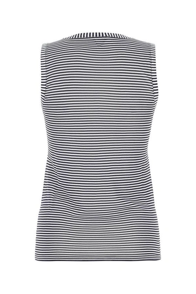 Bottega Veneta Striped Bustier Viscose Knit Tank Top In Multicolor