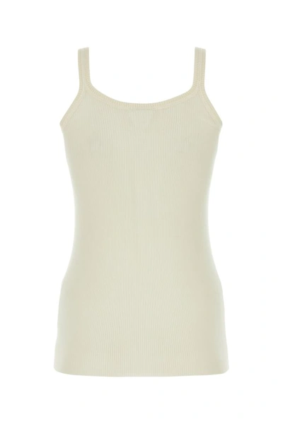 Bottega Veneta Ribbed Wool Sleeveless Top In White