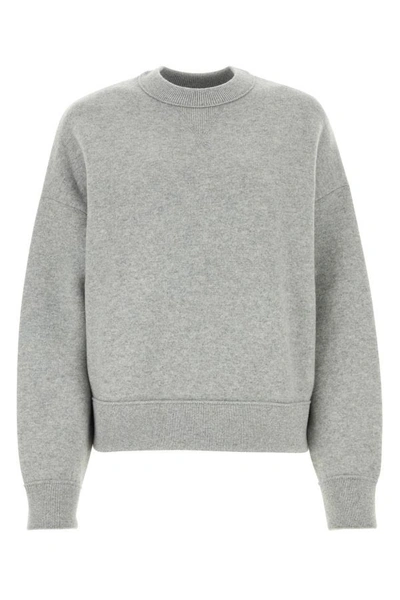 Shop Bottega Veneta Woman Melange Grey Cashmere Blend Sweater In Gray