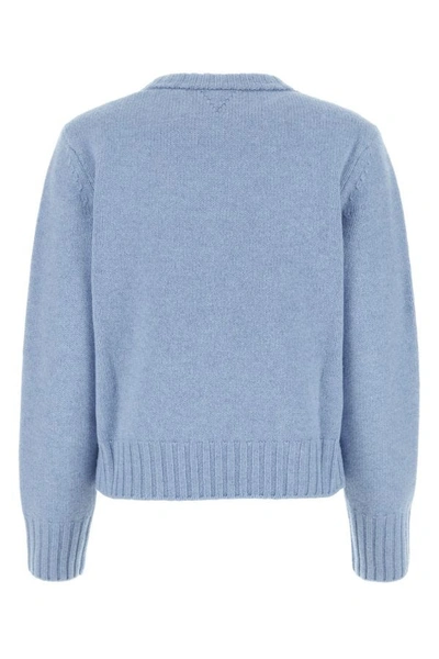 Shop Bottega Veneta Woman Powder Blue Wool Sweater
