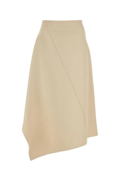 Shop Bottega Veneta Woman Sand Cotton Skirt In Brown