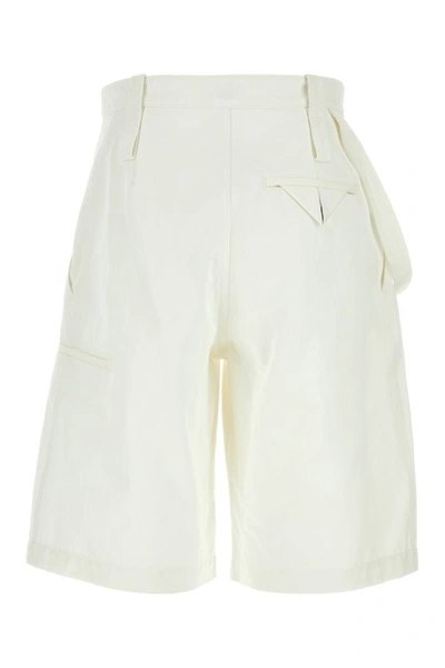 Shop Bottega Veneta Woman White Cotton Bermuda Shorts
