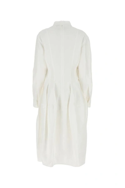 Bottega Veneta Viscose Blend Midi Dress In White