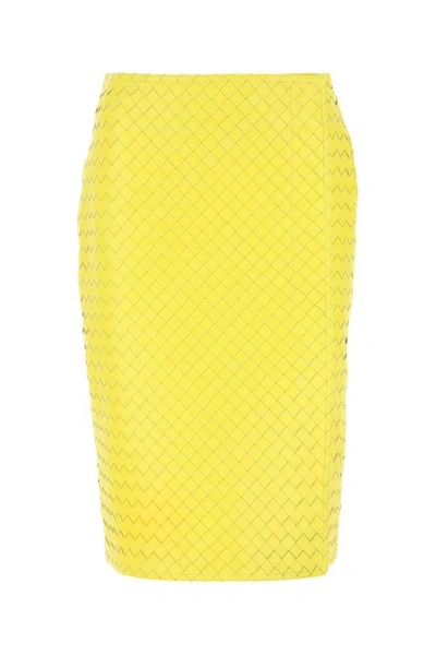 Shop Bottega Veneta Woman Gonna In Yellow