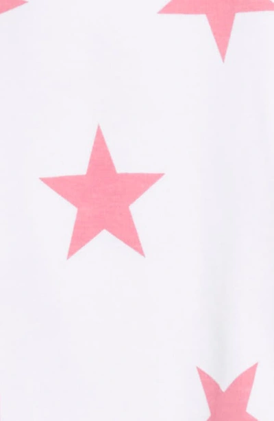 Shop Sammy + Nat Print Fitted One-piece Pima Cotton Pajamas In Pink Stars