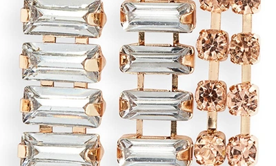 Shop Open Edit Baguette Crystal Fringe Drop Earrings In Clear- Blush- Gold