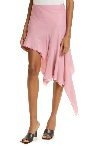 Knwls Cyclo Asymmetric Stretch Silk Skirt In Acid Pink