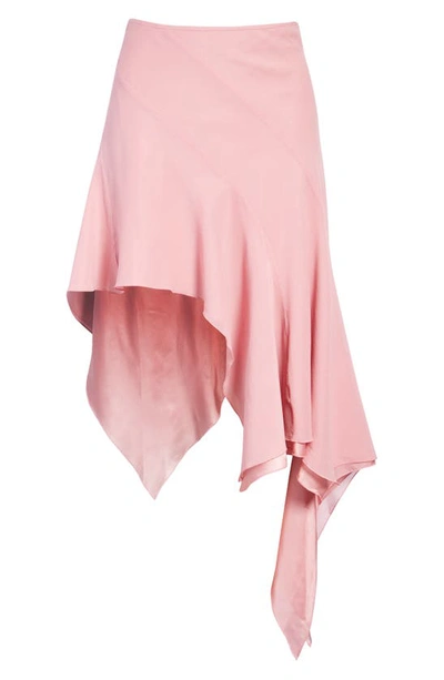 Knwls Cyclo Asymmetric Stretch Silk Skirt In Acid Pink