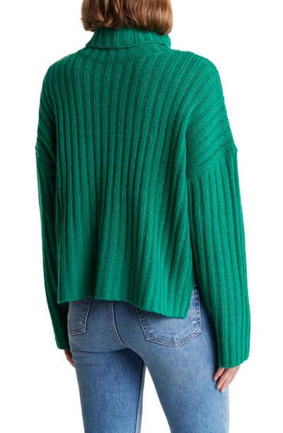 Shop 360cashmere Angelica Wool & Cashmere Ribbed Turtleneck Sweater In Jungle