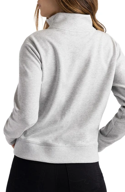 Travismathew Cloud Half Zip Pullover In Heather Light Grey
