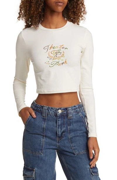 Shop Coney Island Picnic Le Jardin Crop Stretch Cotton Graphic T-shirt In Coconut Milk