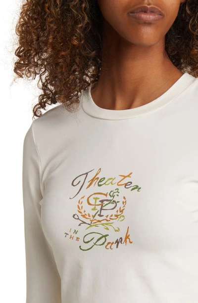 Shop Coney Island Picnic Le Jardin Crop Stretch Cotton Graphic T-shirt In Coconut Milk