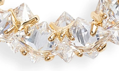Shop Nordstrom Staggered Cubic Zirconia Pyramid Hoop Earrings In Clear- Gold