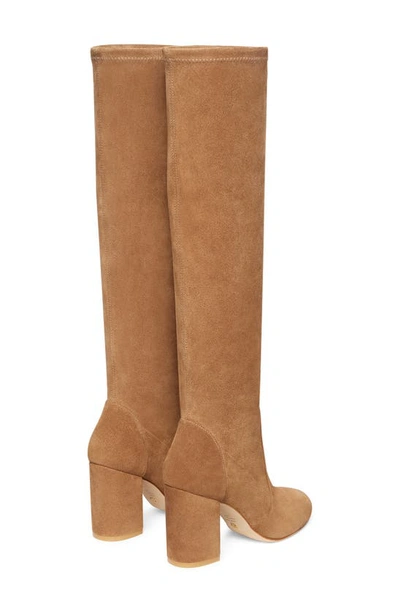 Shop Stuart Weitzman Yuliana Knee High Slouch Boot In Camel Leather