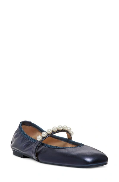 Shop Stuart Weitzman Goldie Ballet Flat In Indigo Mestizo