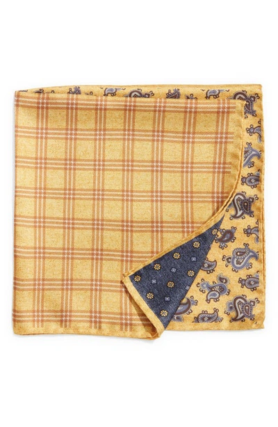 Shop Nordstrom Paisley Silk Pocket Square In Yellow