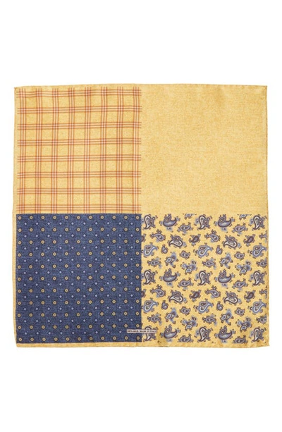 Shop Nordstrom Paisley Silk Pocket Square In Yellow