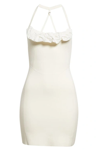 Shop Jacquemus The Crescent Ruffle Dress In Off-white