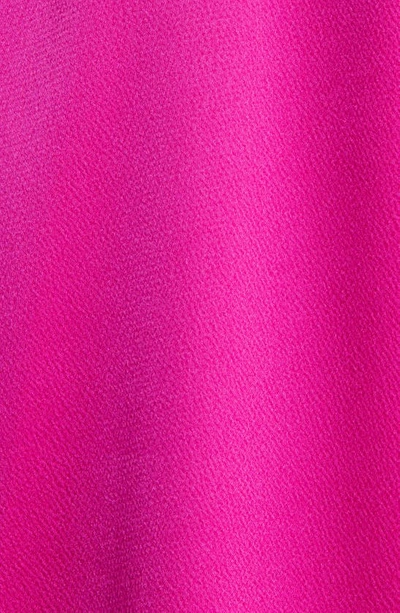 Shop Tahari Asl Long Sleeve Hammered Satin Faux Wrap Midi Shirtdress In Shocking Pink