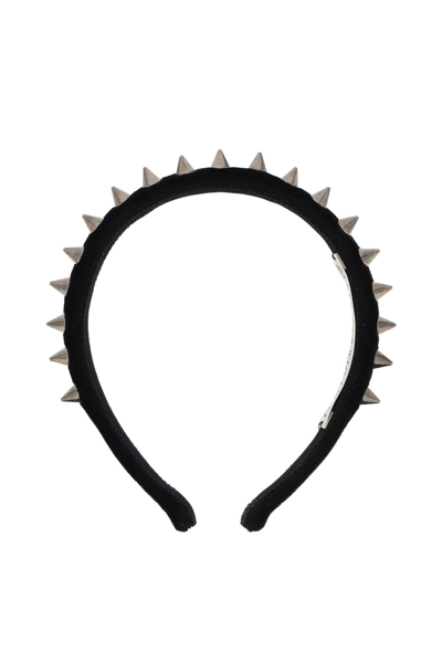 Shop Alessandra Rich Velvet Headband With Spike In Black (black)
