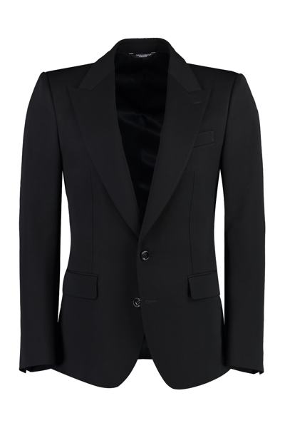 Shop Dolce & Gabbana Single-breasted Virgin Wool Jacket In Black