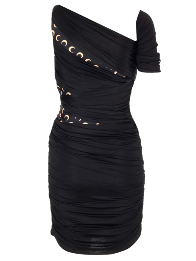 Shop Marine Serre Regenerated Jersey Mini Dress In Black